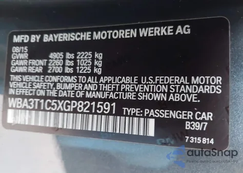 2016 BMW 428I xDrive from USA, damaged, VIN WBA3T1C5XGP821591
